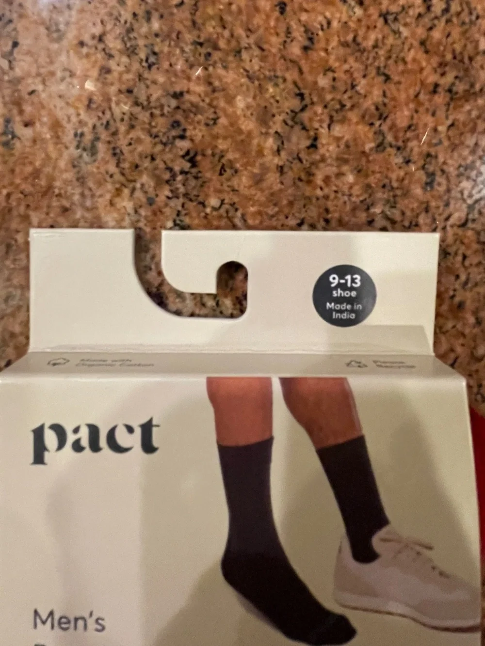 NEW! Men's Pact Varsity Stripe Navy Blue Crew Socks Shoe Size: 9-13 (2 Pair)